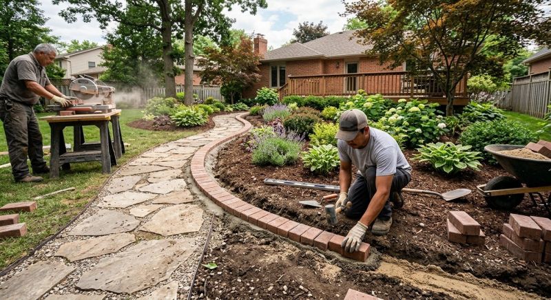 Stone Edging Installation in Worcester, MA
